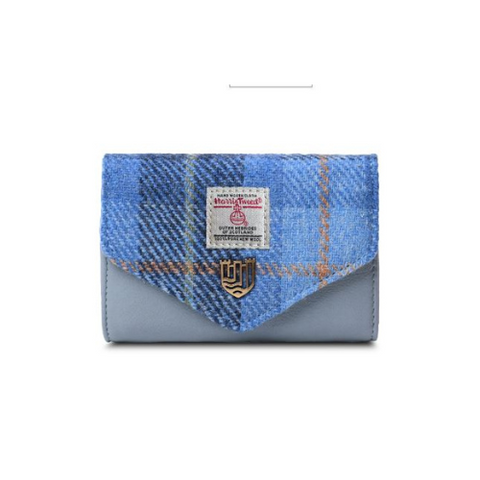 Harris Tweed Small Clasp Purse 8302 - Blue Tartan A19