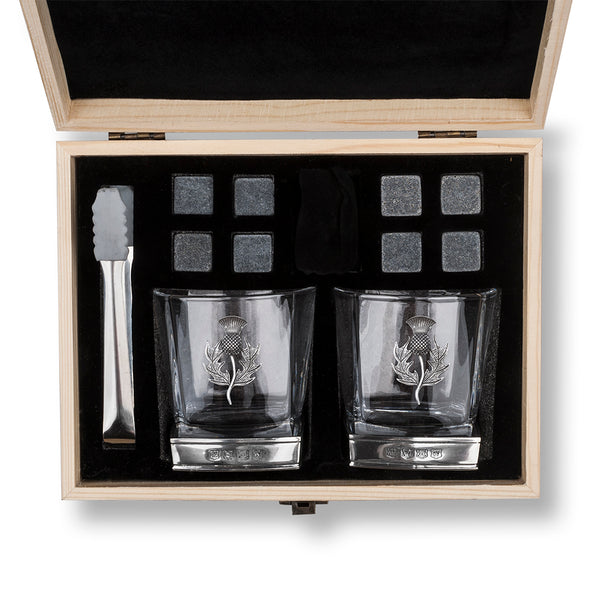 AE Williams Boxed set thistle glasses