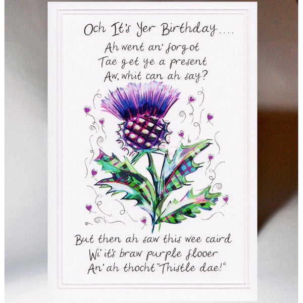 Scottish Birthday Card Thistle Dae BD157