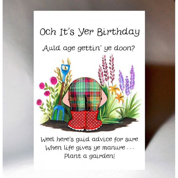 Scottish Birthday Card Gairden 