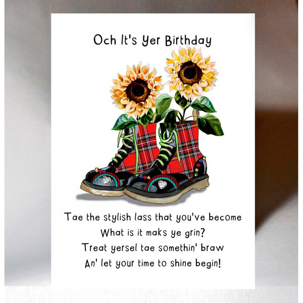 Scottish Birthday Card Stylish Lass BD202