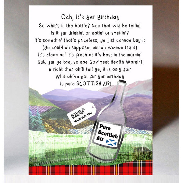 Scottish Birthday Card Scottish Air BD36