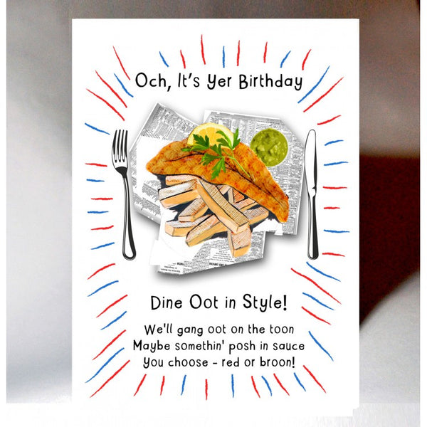 Scottish Birthday Card Dine Oot In Style