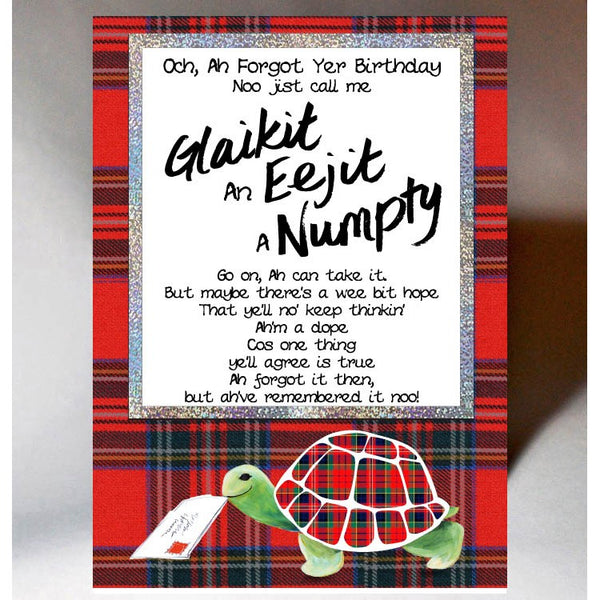 Belated Quirky Scottish Birthday Card - Wee Wishes