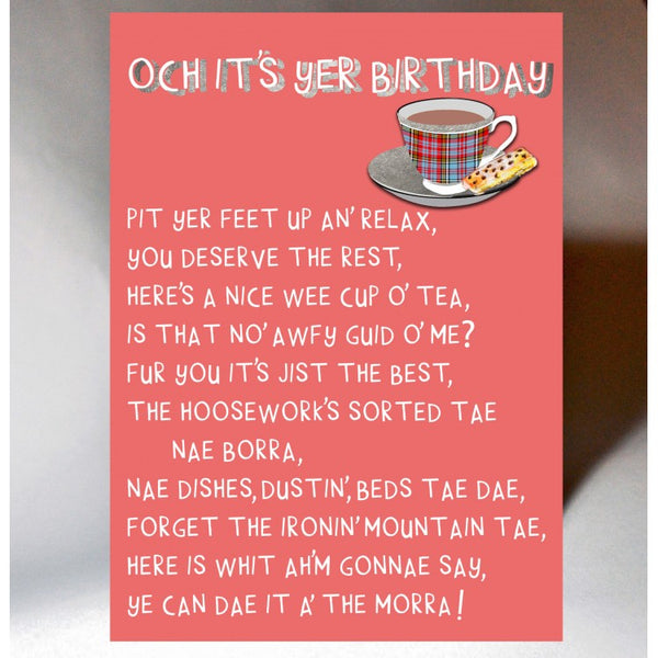 Scottish Birthday Card Pit Yer Feet Up BD59