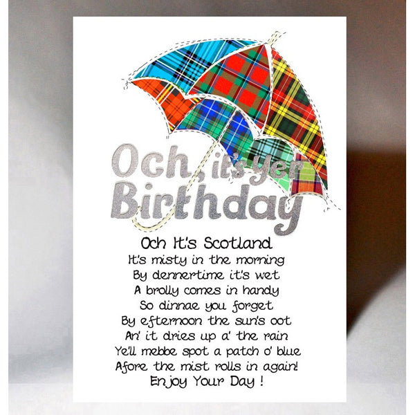Och it's yer Birthday, Scottish Card - Wee Wishes