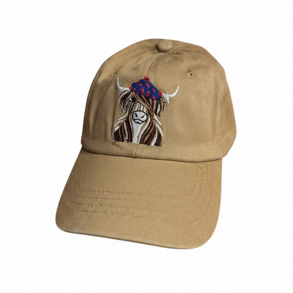 Baseball Cap Highland Cow Cream