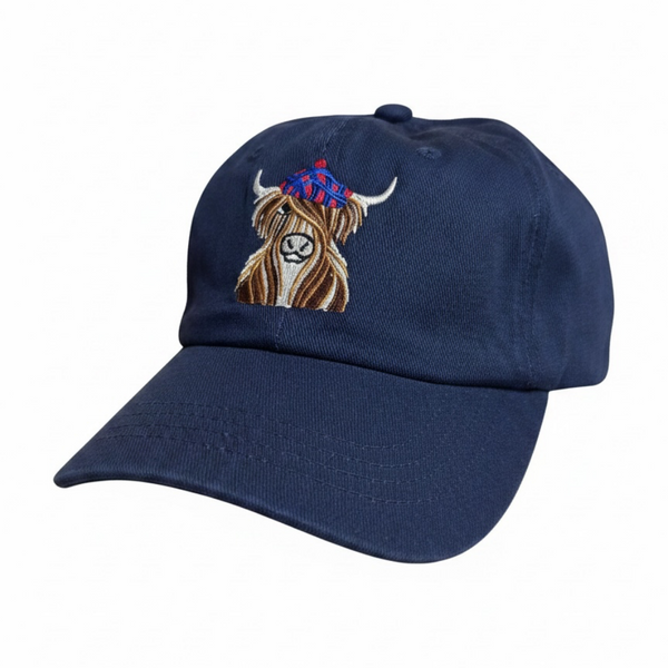 Baseball Cap Highland Cow Navy