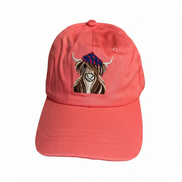 Baseball Cap Highland Cow Orange