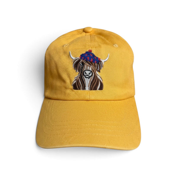 Baseball Cap Highland Cow Yellow