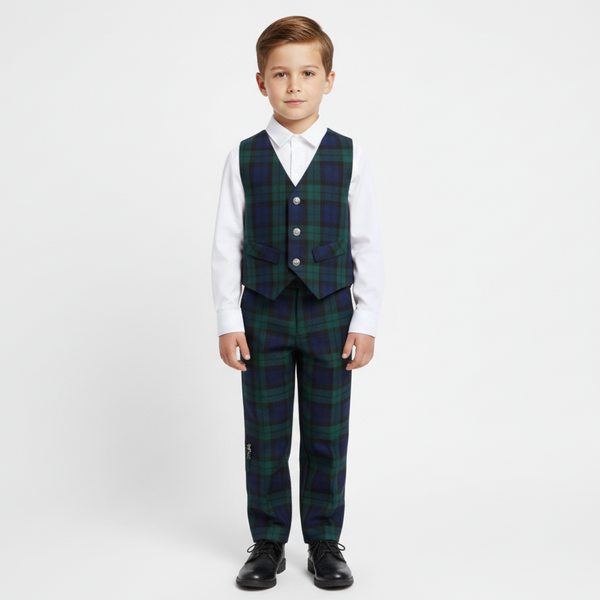Black watch tartan Waistcoat Vest