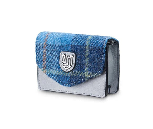 Blue Tartan Harris Tweed Card Case