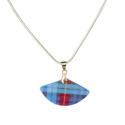 Blue Tartan Necklace