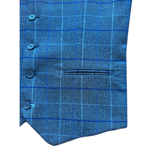 Blue Grey Tweed Waistcoat