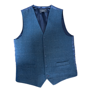 Blue Tweed look Waistcoat
