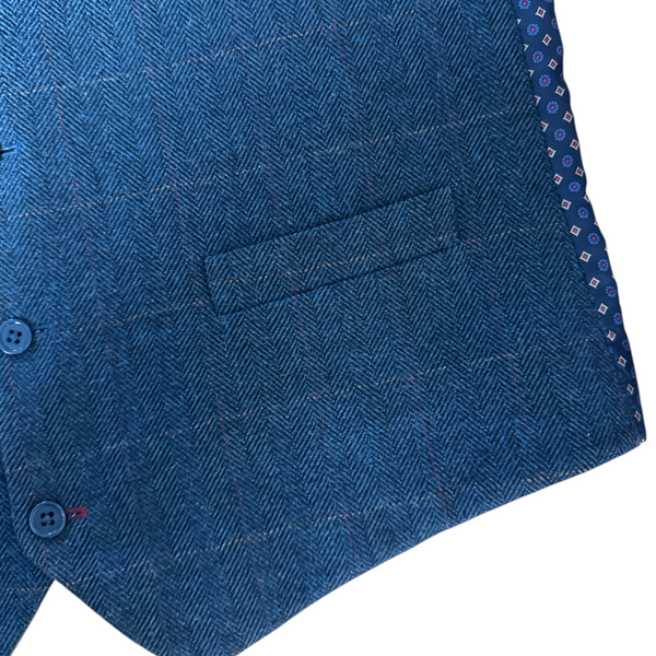 Blue Tweed look Waistcoat