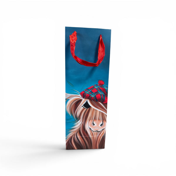 Bottle Gift bag Hamish Highland Cow Scottish 