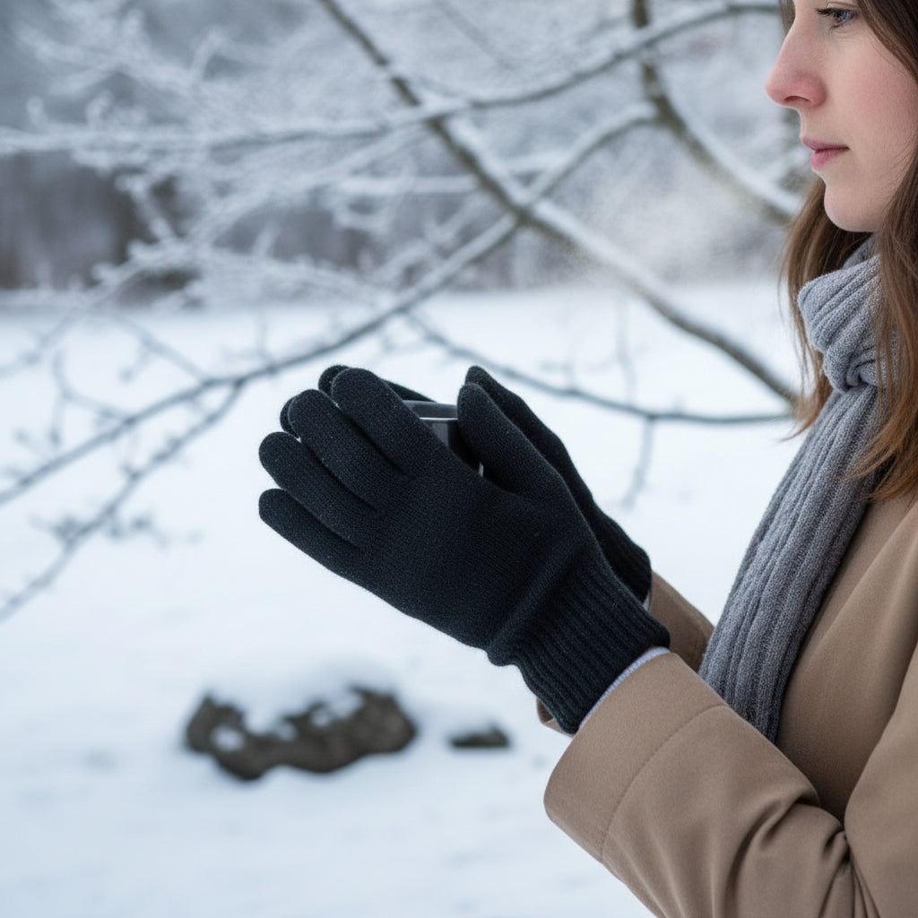 Cashmere Black Gloves