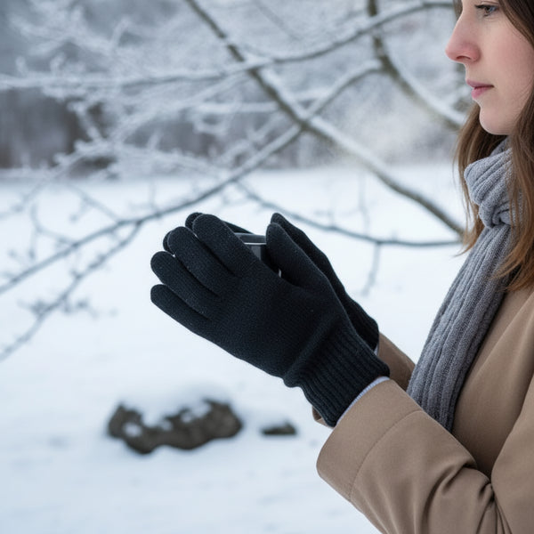 Cashmere Black Gloves
