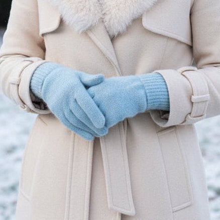 Cashmere Egg Shell Blue Gloves