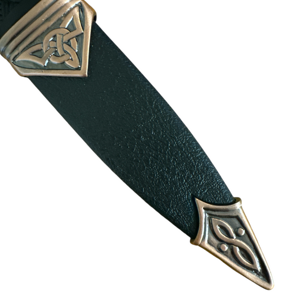 Celtic Sgian Dubh With Stone Top - Copper Finish