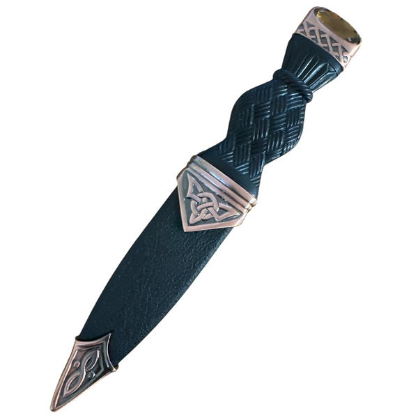 Celtic Sgian Dubh With Stone Top - Copper Finish