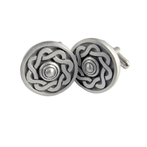 Celtic Shield Pewter Matt Cufflinks 