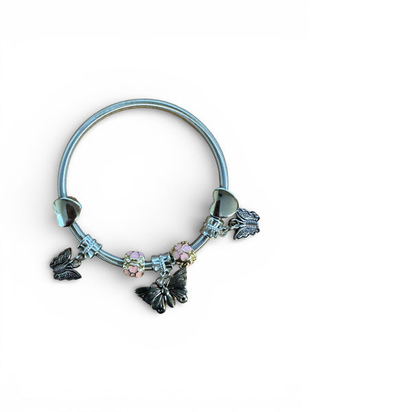 Charm Bracelet child Butterfly  Flower Heart 