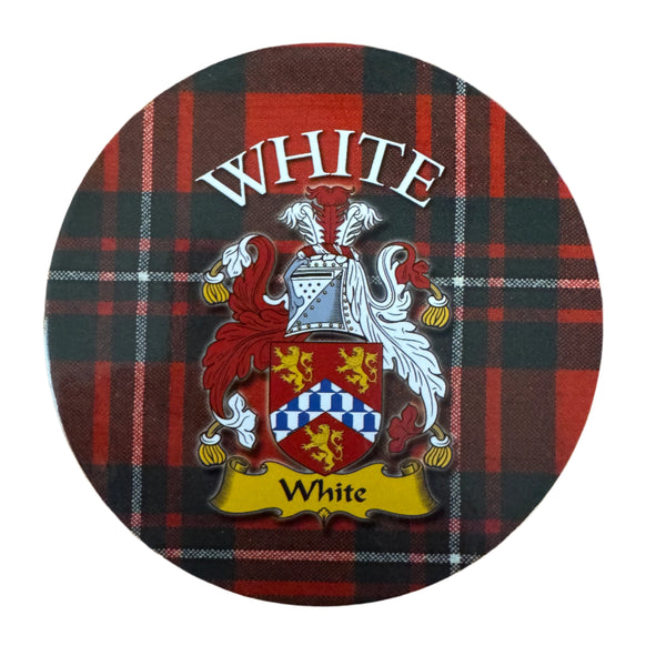 Clan Crest Coaster White