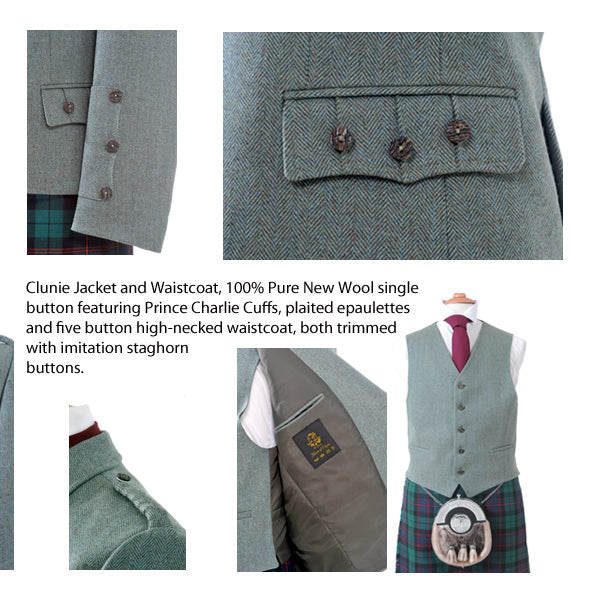 Crail Kilt Moss Green Jacket and Waistcoat