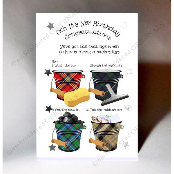 Scottish Birthday Card Bucket 