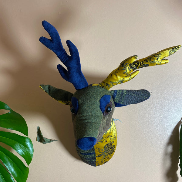 Dora Designs  Patchwork Stag Trophy Head Wall Mount.