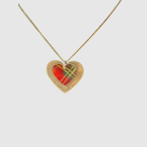 Double Heart Tartan Necklace