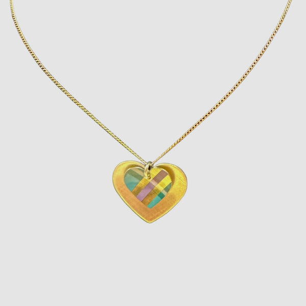 Double Heart Tartan Necklace