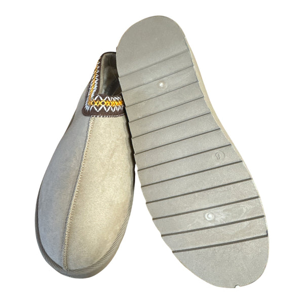 Embroidered Cuff Mule Slippers