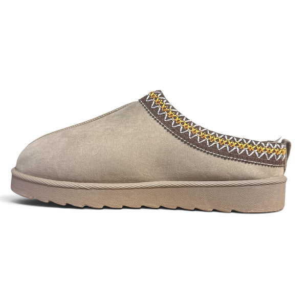 Embroidered Cuff Mule Slippers