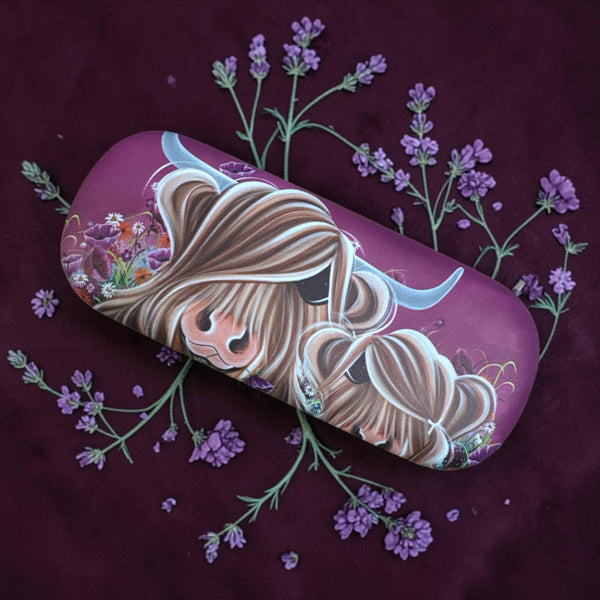 Fields of Love Highland Cow Glasses Case