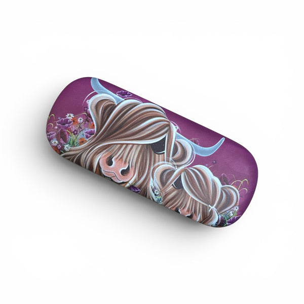 Fields of Love Highland Cow Glasses Case