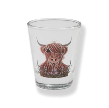 Fields of Love Highalnd Cow Shot Glass