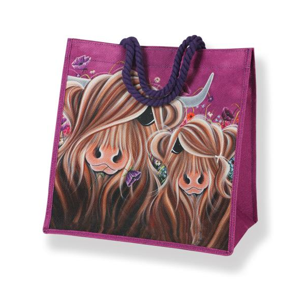 Fileds of Love Highland Cow Jute Bag