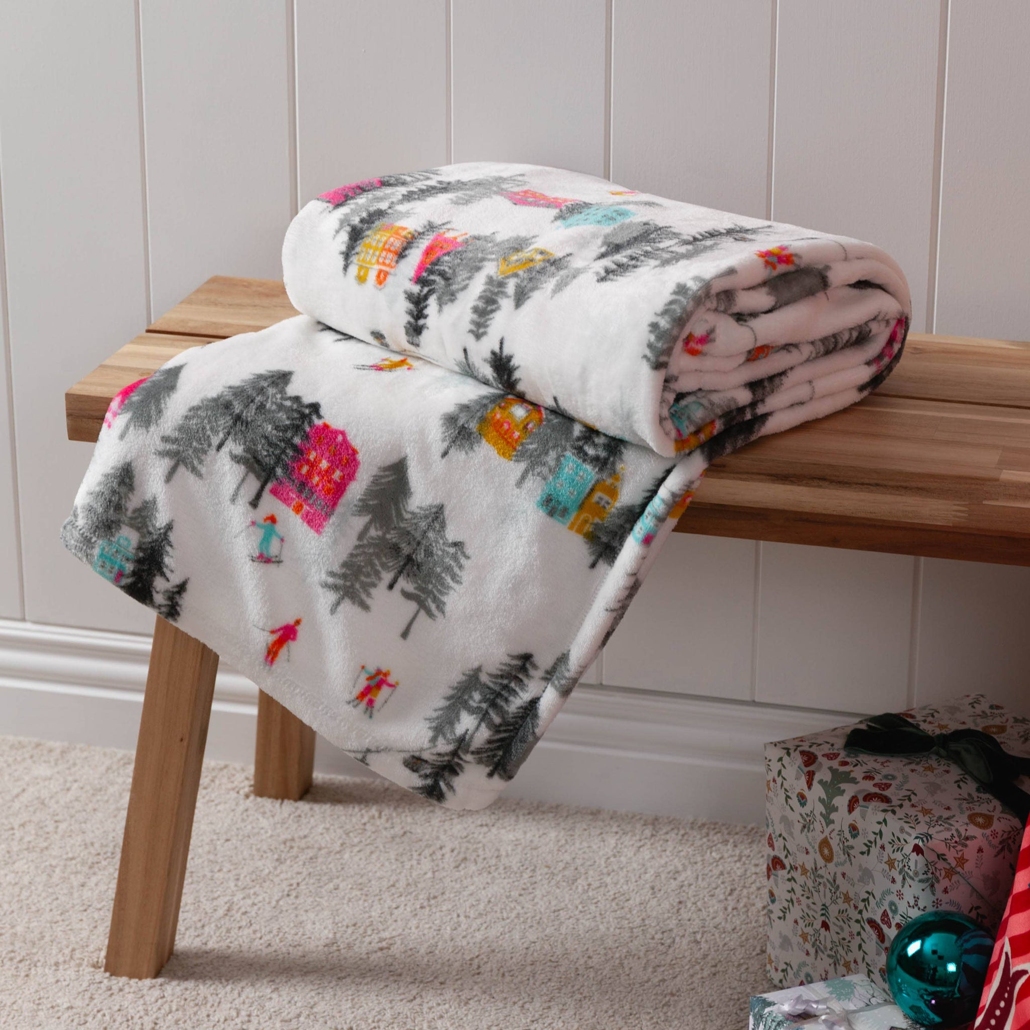 Fleece Throw Snow Christmas Aspen