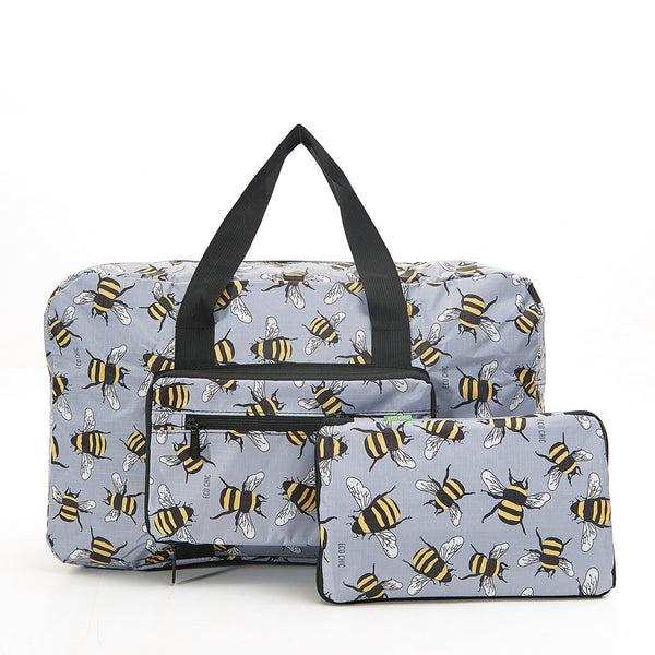 Flower and Bee Holdall Grey 