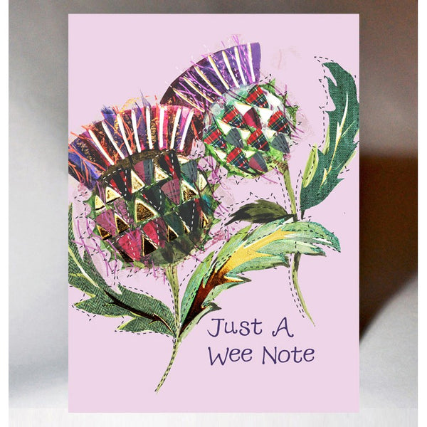 Scottish Thistle Card Just a Wee Note
