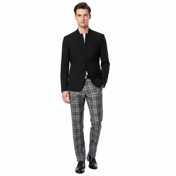 Grey Granite Tartan Trousers