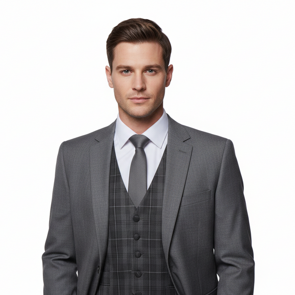 Grey Granite tartan Waistcoat
