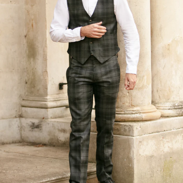 Grey Highlander Tartan Waistcoat  