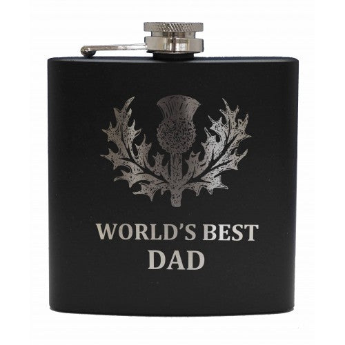 Black Hip Flask wth Best Dad Design