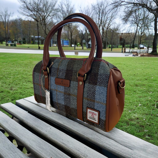 Harris Tweed Duffle Bag Chestnut Blue 8846