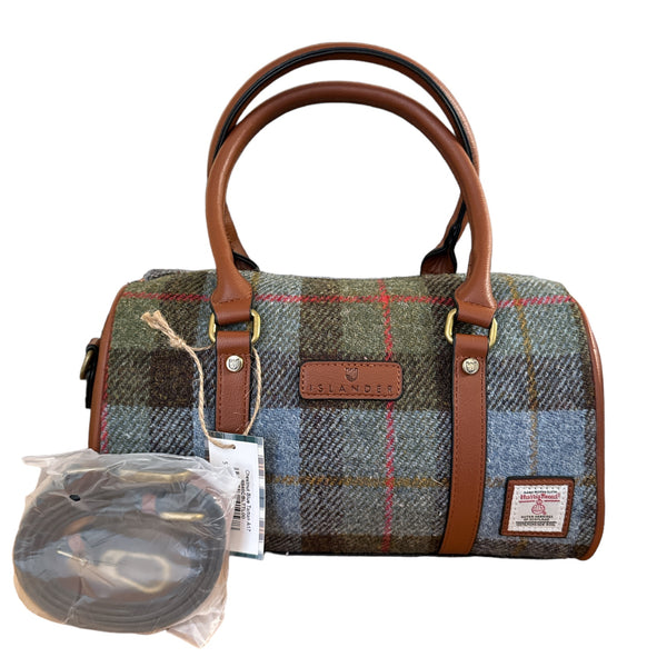 Harris Tweed Duffle Bag Chestnut Blue 8846