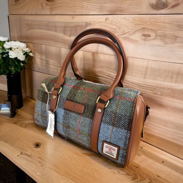 Harris Tweed Duffle Bag Chestnut Blue 8846